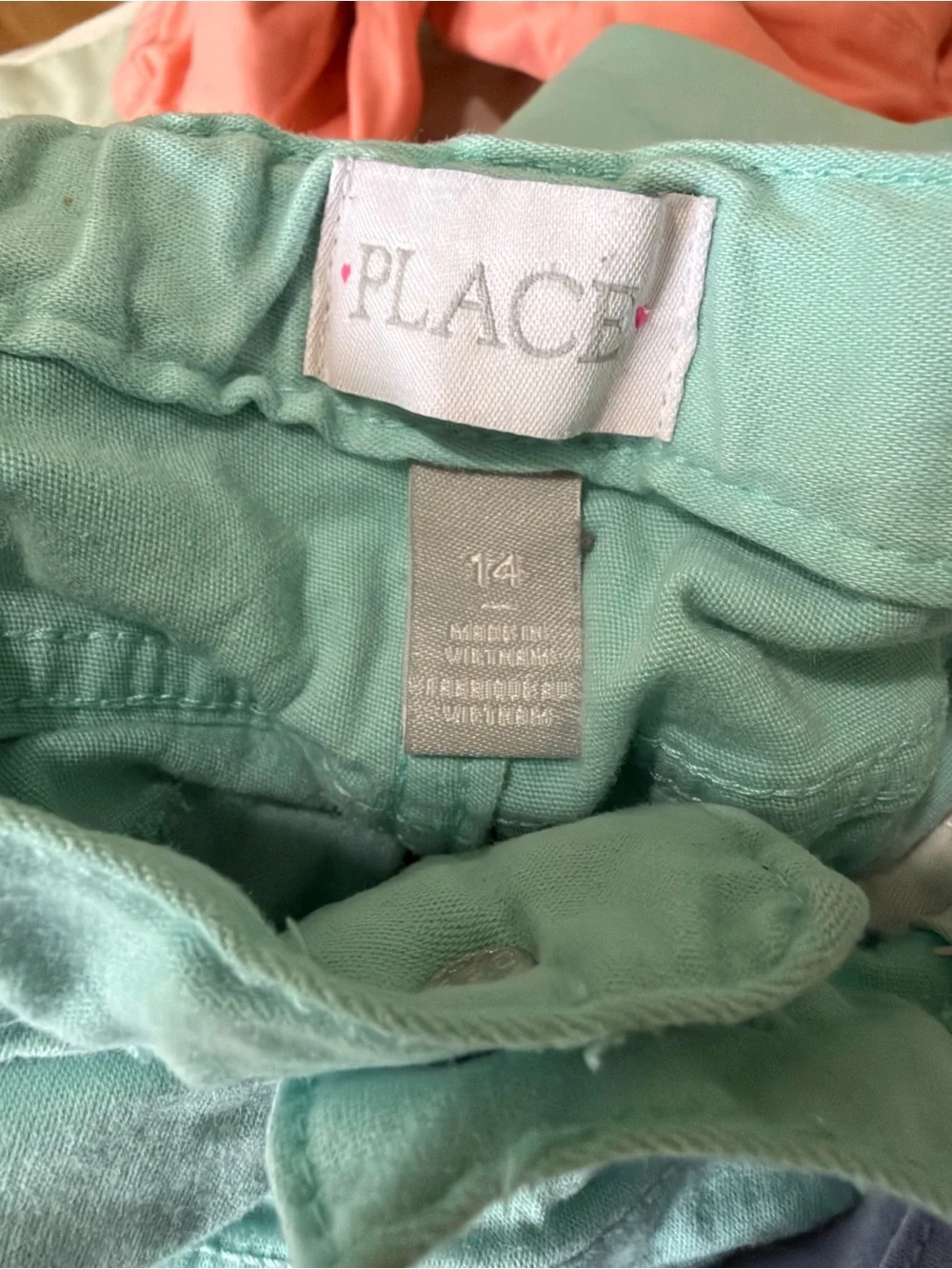 The Children's Place Mint Green Roll-Cuff Shorts w/ Adjustable Waist Tabs